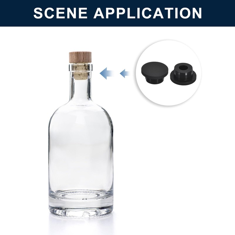 sourcing map 6 Pieces Black Plug Holes, H21 Waterproof Rubber