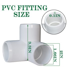 8Pack 1-1/4" PVC 3-Way Elbow Tees for Heavy Duty PVC Furniture, Greenhouse Frame Tent Connections