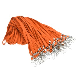 PATIKIL 47cm Lanyards Bulk, 50pcs Badge Lanyard for ID Badges Teacher Lanyards Durable Neck Lanyard with Clip for ID Card Badges Keys Name Tag Wallet Cruise Phone, Orange