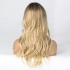 EMMOR Long Wavy Wigs Ombre Blonde Wigs for Women, Heat