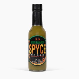 SPYCE Habanero Hot Sauce, Vegan, Gluten Free, Low Sodium, Non-GMO, No MSG, No Sugar, No Filler (5 oz, Green Habanero)