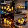 PChero Rechargeable Flameless Pillar Candles with Magnetic Base, 3 Pack