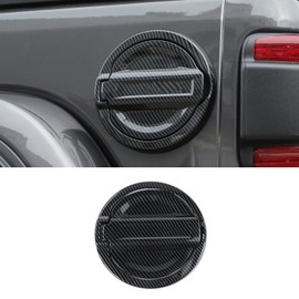 Carbon Fiber Fuel Filler Door Gas Tank Cap Cover Trim Stickers Decoration Exterior Accessories for Jeep Wrangler JL JLU 2018-2022