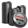 400 Pack Coffee Cup Lids, Black Plastic Dome Lids for