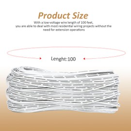 PWEOW Universal Garage Door Wire 100 ft, 24/2 AWG, Suitable for Control Station, Sensors 2 Conductor Bell Wire