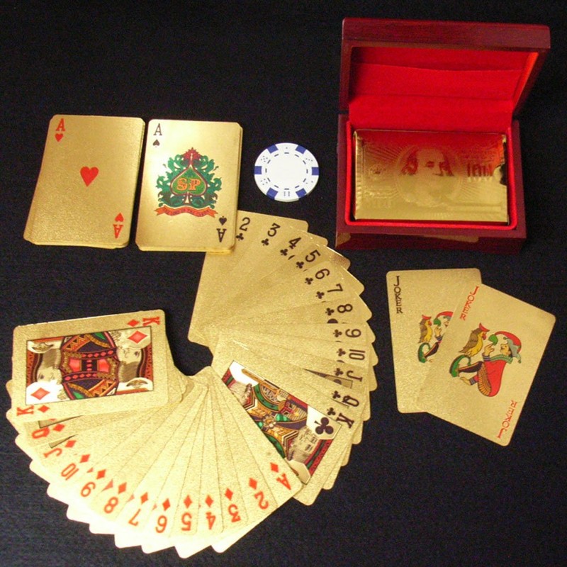 RedBeryl Gold Plastic Playing Cards with Exclusive Case, Gold (GOLD