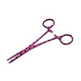 Dog/Cat Pet Ear Hair Puller 5.5" Hemostat Forceps Serrated STR Jaws Ear Care Forceps, Made of Stainless Steel-Helps In Cleaning Ear Nose Face Paws Hair-Multipurpose Works on All Kind of Hair, PINK