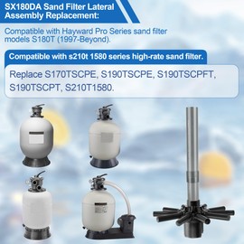 Ophjerg SX180DA Lateral Assembly for Hayward S180T Sand Filter, Pool Sand Filter Parts Lateral Assembly with Center Pipe Replacement S210T 1580 Series High-Rate Pool Filter Pump