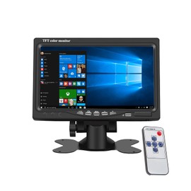 Yasoca 7 inch Portable Small HD 1080P VGA Monitor, Mini Screen 1024x600, HDMI/VGA/AV Input, with Speakers