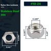 #10-24 inch Nylon Insert Hex Lock Nuts (50 Pack), 304