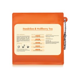 ChaSilir Organic Dandelion Root & Wolfberry Detox Tea Bags - Liver & Kidney Health Support, 15 Compostable Corn Fiber Bags (Caffeine-Free, Plastic-Free, Cleanse & Repair Formula)