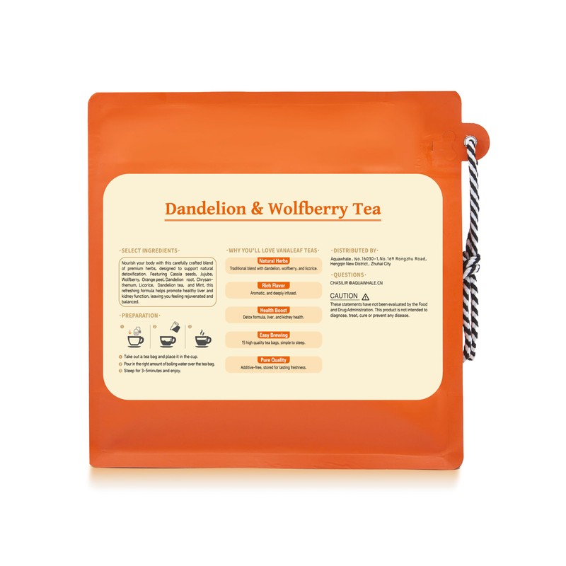ChaSilir Organic Dandelion Root & Wolfberry Detox Tea Bags -