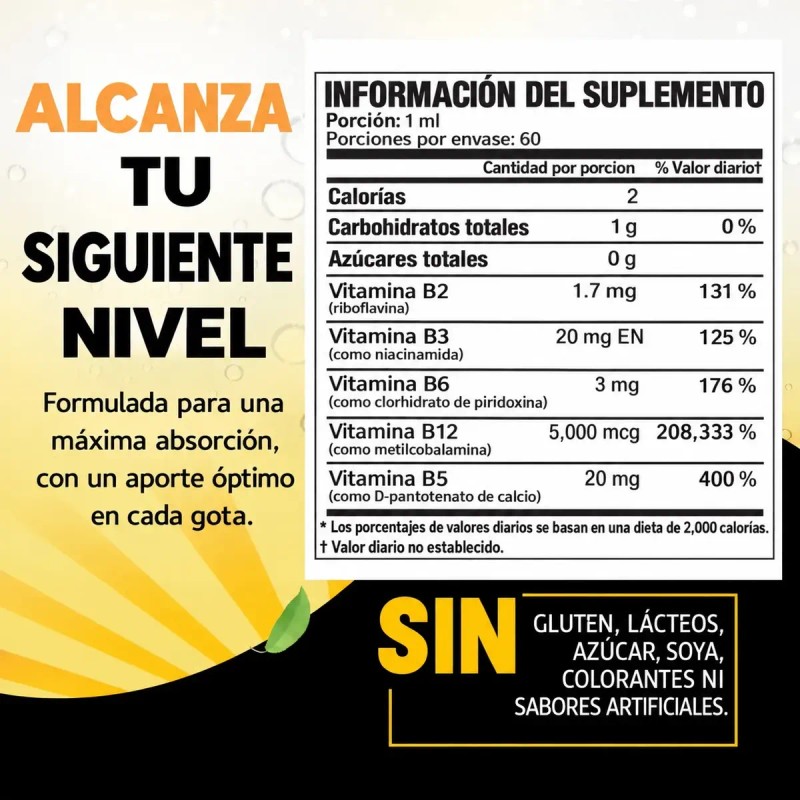 B12 Líquida 5000 Mcg Salt Lake Vegana Frambuesa 60 Ml