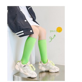 eigenn Children's Socks, 23 Colors to Choose from, Colorful, Kids' Socks, Children's Socks, Girls, Boys, Sports Events, Dance, Conspicuous, Fluorescent Color, Ribbed, Neon Color, Flashy, lightyellow