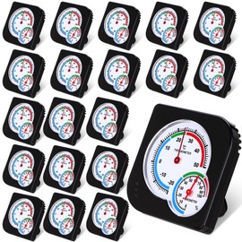 Tellegloww 20 Pcs Indoor Thermometer and Humidity Gauge Mini Mechanical Hygrometer with Humidity Reading Pointers No Battery Needed Wireless Desktop Hanging Hygrometer for Home Office Kitchen