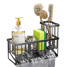 Chef Roots Rustproof Stainless Steel Sink Caddy – Kitchen Organizer for Sponge, Brush & Soap, Space-Saving Dish Rack, Countertop & Faucet Mount Holder, Quick-Dry & Durable Sink Storage for Kitchen