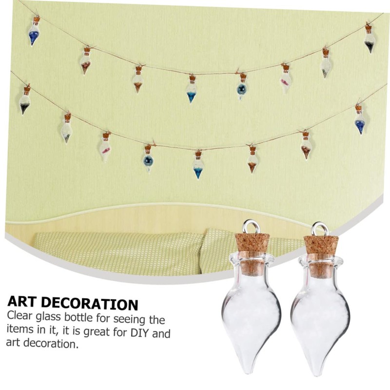 ORFOFE 30pcs Water Drop Shaped DIY Wishing Bottles with Cork