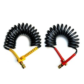 MelTruck® 2 x Air Coil Air Hose Compressed Air Loop Spiral Hose Truck 2x M16 4.5 m