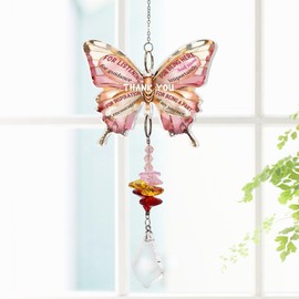 TheGiffter Teacher Gift for Women, Crystal Butterfly Suncatcher Thank You Gifts, Thank You Gift for Teacher Mentor Colleague Friend, Perfect for Teachers Day, Christmas, Birthday