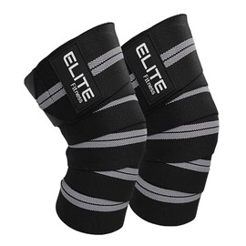 Par de vendas para rodilla, wraps para gimnasio, apoyo para levantamiento de peso, ideales para gimnasio (Gris)