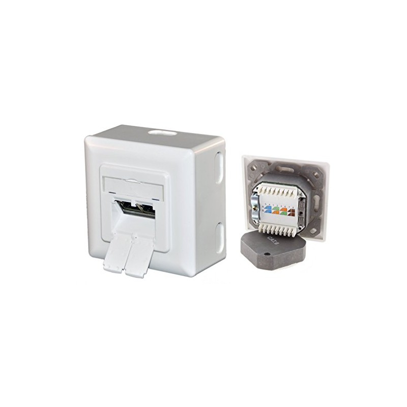 Wall-Mounted CAT6e Network Socket Class E 10/100/1000 Mbit/s, Cat6/Cat7/CAT6 A