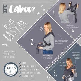 Caboo Lite Baby Carrier - Denim | One Size Multi-Position Baby Sling Carrier | Soft Lightweight Adjustable | Machine Washable Newborn Essentials