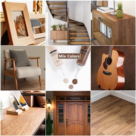 Wood Furniture Repair Kit, 40 Sets-18 Colors Wood Filler Putty and 8 Furniture Touch Up Markers, Vinyl Floor Repair Kit for Scratches Holes, Hardwood Floor Door, Cabinet Table, Bedposts