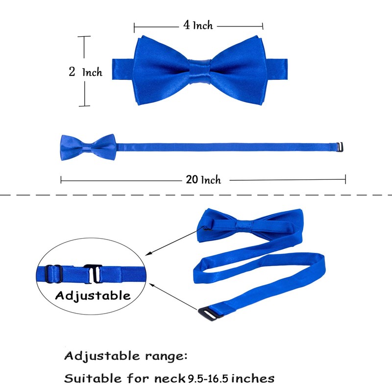 AWAYTR Boys Child Kids Bow ties - Adjustable Pre Tied
