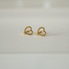 Gold&Deer 14k Goldfield Heart One-Touch Earrings White Gold / 골드앤디어