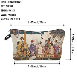 Livel lhood Japanese Geisha Makeup Bag Cute Small Organizer Zipper Pouch Japanese Geisha Coametic Bag Birthday Present for Women Friends -1