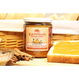 Kauffman's Fruit Farm Homemade Pumpkin Butter Spread, No Granulated Sugar Added, 17 Oz. (Pack of 2)