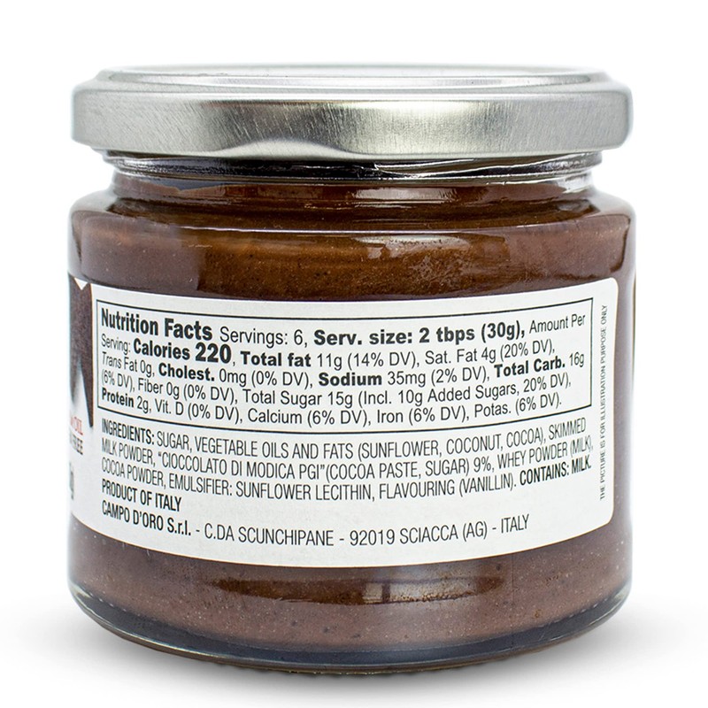 CAMPO D'ORO - Premium Chocolate Spread, DOP Certified Modica Chocolate,