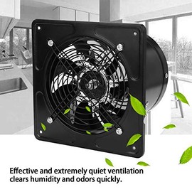 Extractor Montado en la Pared, Extractor de BañO de Bajo Ruido 40W 220V, Extractor de VentilacióN para áTico/Cobertizo/Garaje/Cocina(Negro)