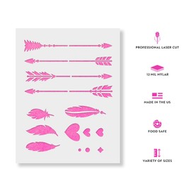 Arrow Kit Stencil Template for Walls and Crafts - Reusable Stencils for Painting in Small & Large Sizes