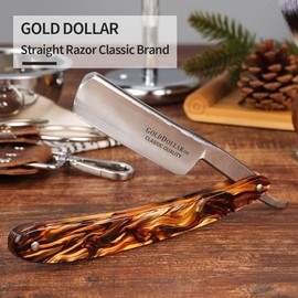 Navaja de afeitar retro para hombre con mango acrílico, para barbería, lista para afeitarse, sin raspador estabilizador