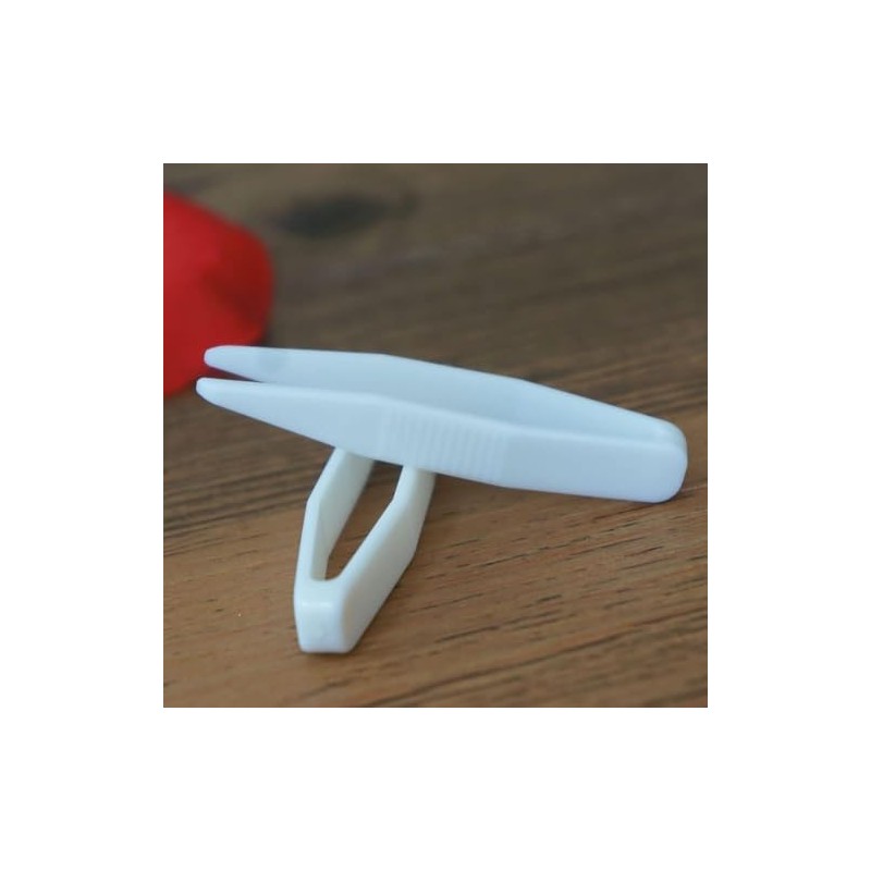 50 Pcs White Mini Plastic Tweezers Contact Lens Clip Beauty