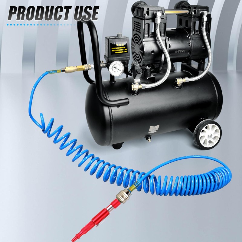 ERGAOBOY 1Pcs 8mm Polyurethane Air Compressor Hose, 5m Blue Retractable
