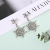 Christmas Snowflake Earrings Winter Holiday Rhinestone Snowflake Flower Drop Dangle