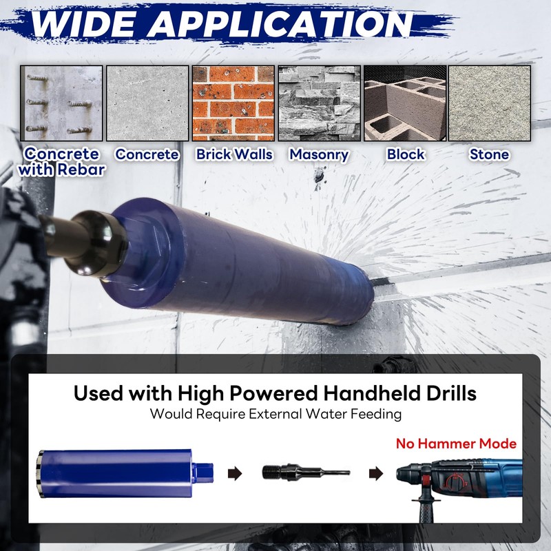 DaduoRi 1-1/2" Pro Concrete Core Drill Bit with SDS Plus