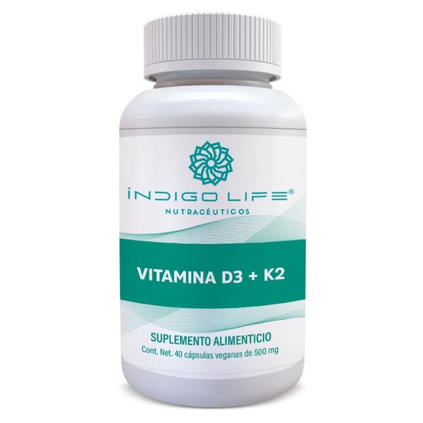 Vitamina D3 + K2 40 Cápsulas Veganas de 500 mg