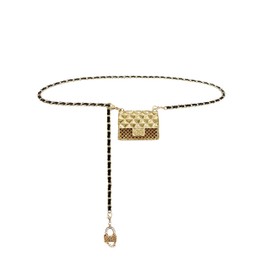 BEMYLV Mini Chain Belt Purse Gold Waist Bag for Women Detachable Fashionable Trendy Fanny Pack for Dresses Jeans