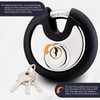 Satargo Heavy Duty Disc Padlock 74mm Round Lock with Rubber