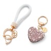 CHUQING Heart Keychain Glitter Key Chains Wristlet Bling Keychain for