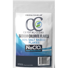 Crystal Clear Lab Sodium Chlorite Flakes 80% Tech Grade – Bulk Powder Extra Large Size (2.2 lbs)