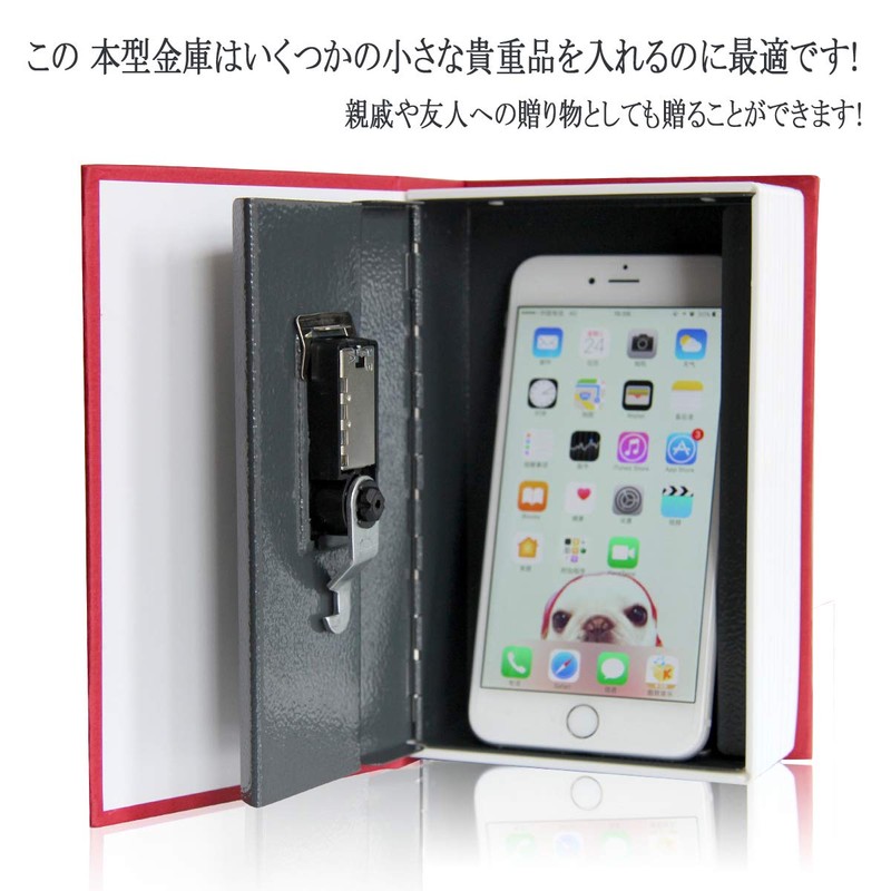 Lysmics Book Safe Box Key Lock Hidden Safe (Blue, S)