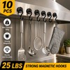 2-Pack of 10 Magnetic Hooks, 25LB Strong Heavy Duty Black