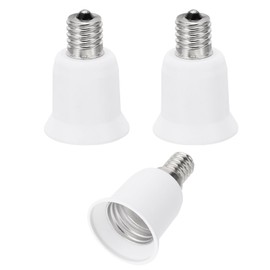 PATIKIL E17 to E26/E27 Light Socket Adapter, 3pcs Lamp Holder Convert Screw Base Converter for Halogen CFL Light Bulb, White