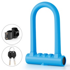 Motorbike U Lock Professional Safety Prevents Theft Steel Body Thickened Firm Portable Scooter Lock Cycling U Lock Blue