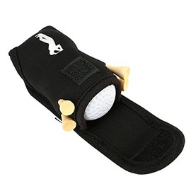 Golf Ball Bag, 3 Colors Golf Ball Holder with Clip 2 Golf Balls 4 Golf Tees Utility Pouch Golf Accessory Set(Black)