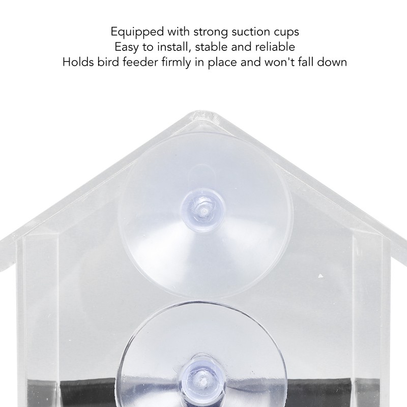 Window Bird Feeder Transparent Large Space Bird Feeder House with